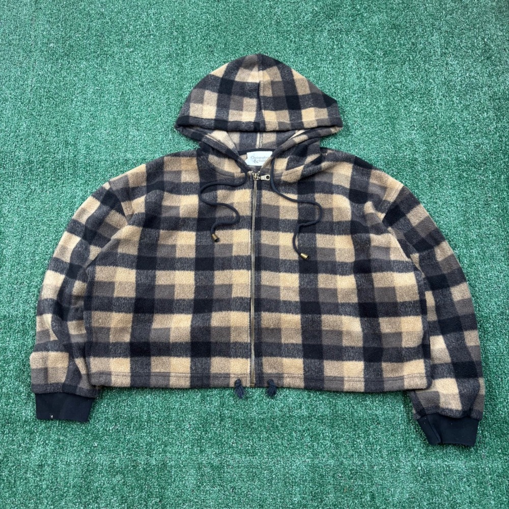 Christopher & Banks Plaid Fleece Hoodie
